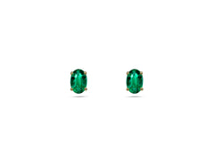 18K Gold Earring With Emerald Gemstone