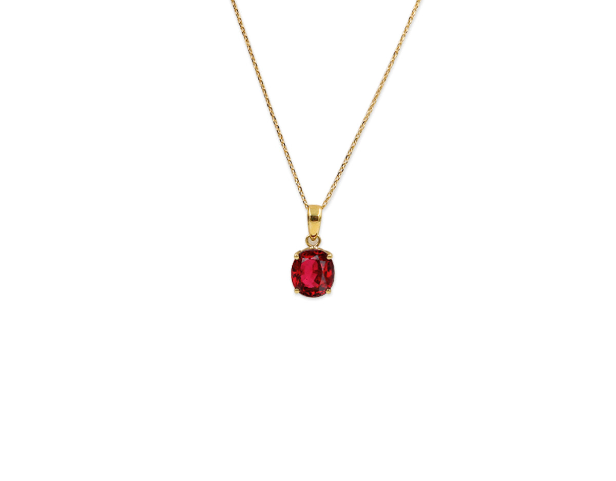 18K Gold Necklace With Ruby