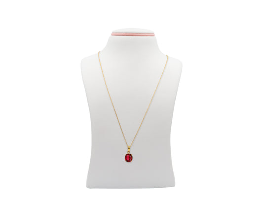 18K Gold Necklace With Ruby