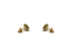 18K Gold Earring With Emerald Gemstone and Diamonds