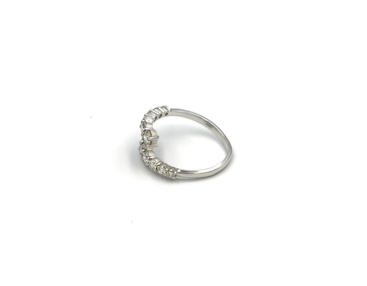 18K White Gold Cuff Ring With Diamonds