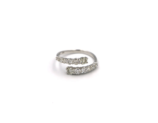 18K White Gold Cuff Ring With Diamonds