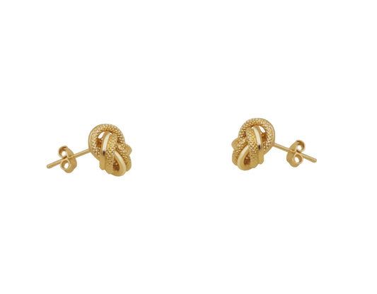 18K Gold Knot design stud Earring E01405