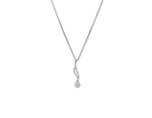 18K White Gold Necklace With Diamonds LMR06491