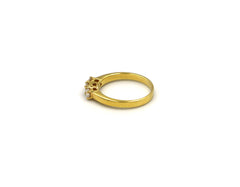 18K Gold Ring With Three Diamond in line LMR06956