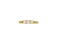 18K Gold Ring With Three Diamond in line LMR06956