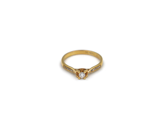 18K Rose Gold Engagement Ring With Diamond LMR06967