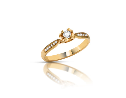 18K Rose Gold Engagement Ring With Diamond LMR06967