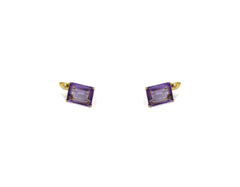 18K Gold Earring With Amethyst Gemstone LMR07012