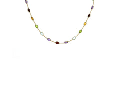 18K Gold Multicolor Gemstone Necklace  M24500