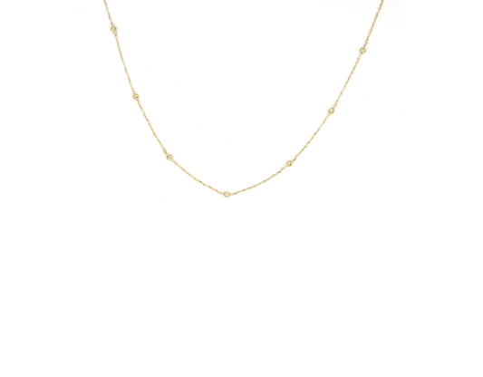 18K Gold Bowl Design Necklace N00480