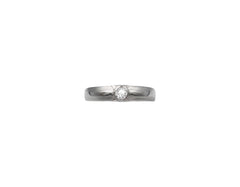 18K White Gold Ring With Single Diamond ST03766