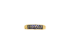 18K Gold Ring With Blue Sapphire Gemstones DK02772