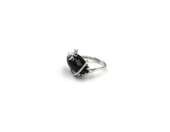 18K White Gold Ring With Diamonds and Black onyx HN440736