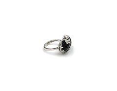 18K White Gold Ring With Diamonds and Black onyx HN440736