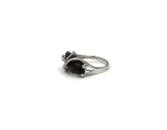 18K White Gold Ring With black onyx Diamonds HN454276