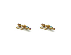 18K Gold Earring With Diamonds And multicolor Gemstones HN527071