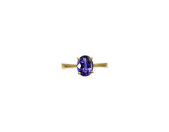 18K Gold Ring With Oval Tanzanite Gemstone LMR02429