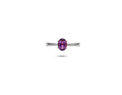 18K White Gold Ring With amethyst Oval Shape Gemstone LMR02736