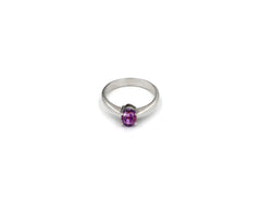 18K White Gold Ring With amethyst Oval Shape Gemstone LMR02736