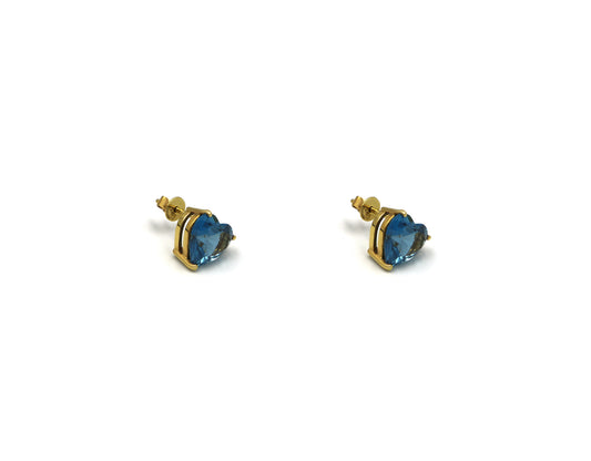 18K Gold Earring With Blue topaz Gemstone LMR03738