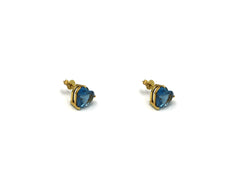 18K Gold Earring With Blue topaz Gemstone LMR03738