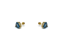 18K Gold Earring With Blue topaz Gemstone LMR03738