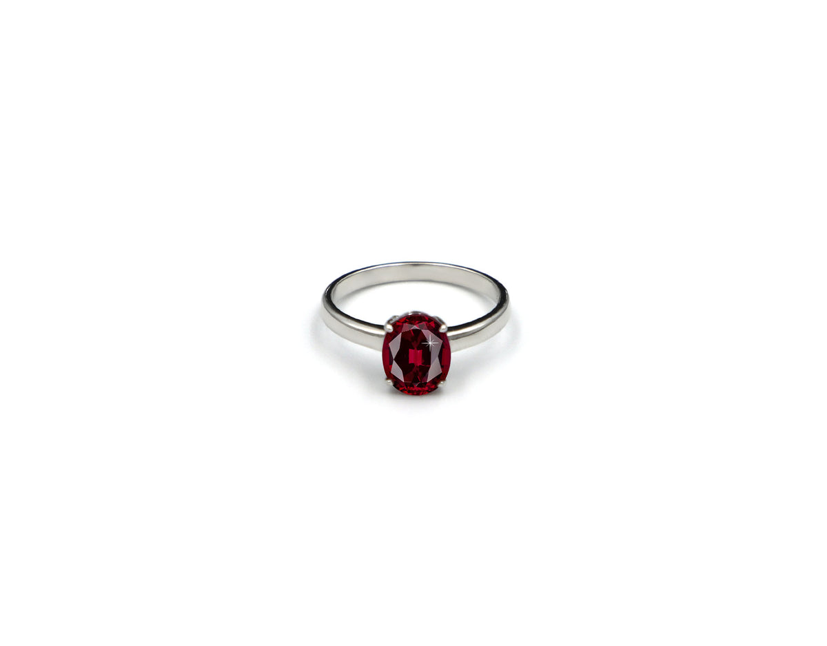 18K White Gold Ring With Ruby Gemstone LMR05128