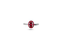 18K White Gold Ring With Ruby Gemstone LMR05128