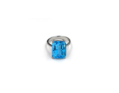 18K White Gold Ring With Blue topaz Gemstone LMR05472