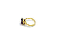 18K Gold Ring With Oval Amethyst Gemstone LMR06073