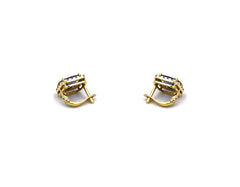 18K Gold Earring With Diamond And Blue sapphire Gemstone LMR06991