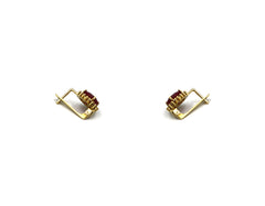 18K Gold Earring With Diamonds And Ruby Gemstone LMR07308