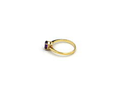 18K Gold Ring With Oval Shape Amethyst Gemstone LMR07416