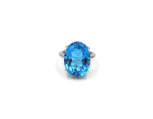 Silver Ring With Blue topaz Gemstone LMR07580