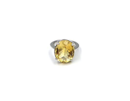 Silver Ring With Citrine Gemstone LMR07593