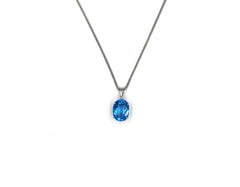 925 Silver Necklace With Blue Topaz Gemstone LMR07603