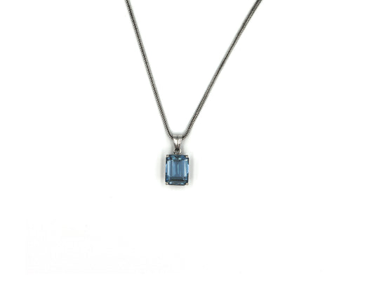 925 Silver Necklace With Blue Topaz Gemstone LMR07605