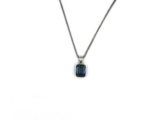 925 Silver Necklace With Blue Topaz Gemstone LMR07608