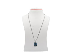 925 Silver Necklace With Blue Topaz Gemstone LMR07608