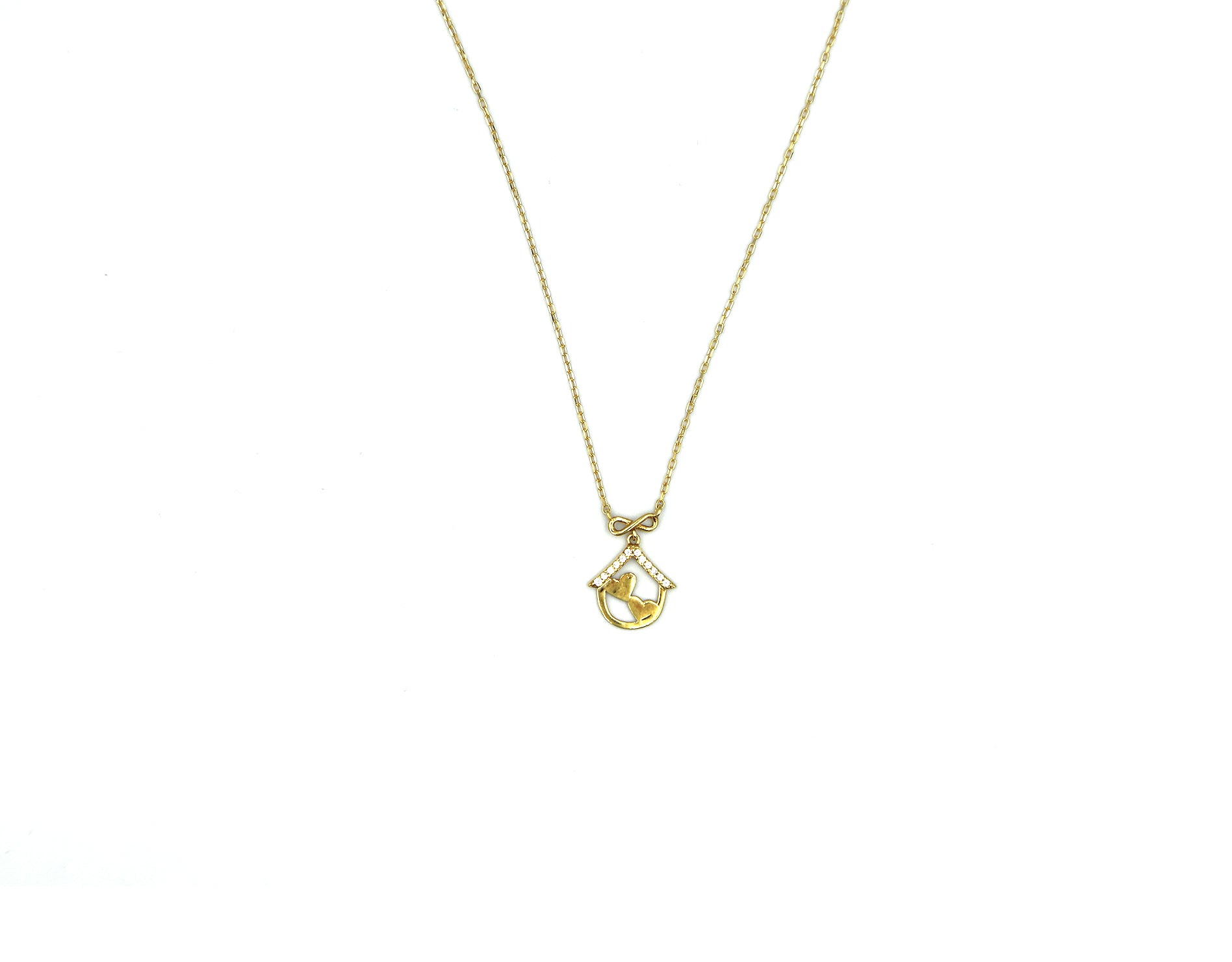 Infinity Necklace with Hearts