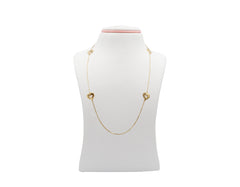 18k Gold Necklace with Heart Charms