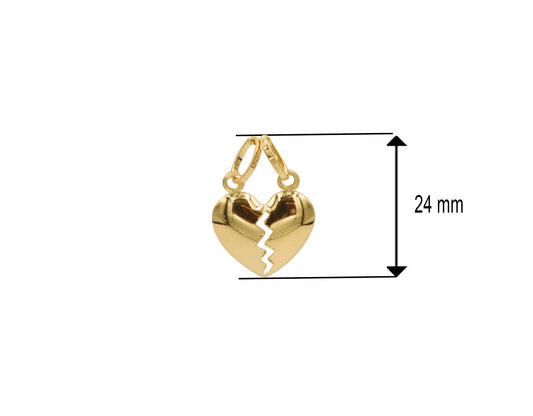 18K Gold Broken Heart Pendant BG20005927/P01016