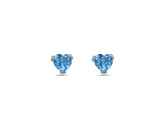 18K White Gold Earring With Diamonds And Blue topaz Gemstone SP00522