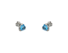 18K White Gold Earring With Diamonds And Blue topaz Gemstone SP00522