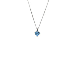 18K White Gold Necklace With Blue Topaz Gemstone And Diamonds SP00623