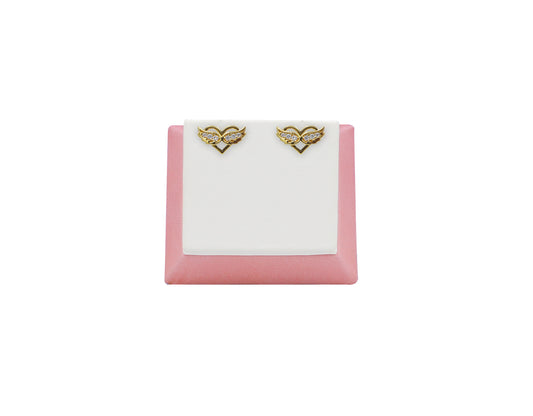 18K Gold Earring Heart with Wings SP 06/13