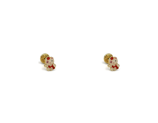 18K Gold Earring Hello Kitty Design SP 07SET02 ER